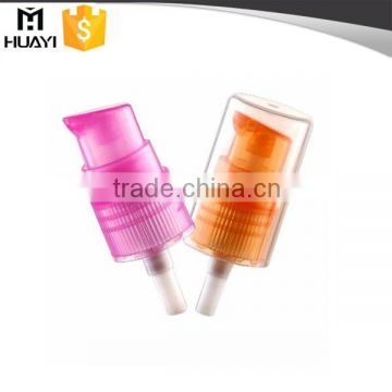 colorful plastic lotion pump 18/415 with clear cap