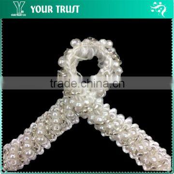 Obliguq Line Transparent Bead White Pearl White Thread Trimming