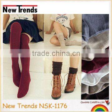 Fashion solid colors full foot tall sock girls knee high tube