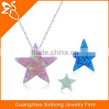 925 silver with bling star opal pendant jewelry necklace