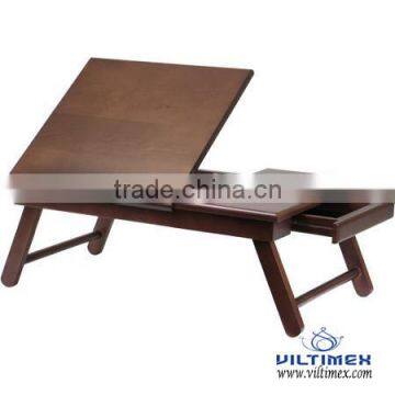 Lap Desk/Bed Tray with Drawer, Bamboo Folding Tray