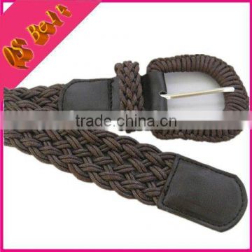 fashion ladies dark coffee wax cotton rope braided belts for summer