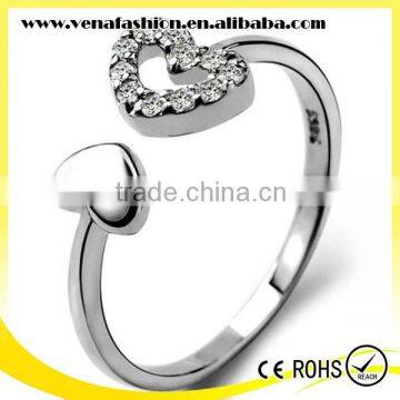 Heart Diamond Solid Value 925 Silver China cz Rings photo-3