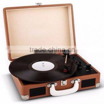 2016 New Cheap Portable Suitcase Style Retro Bluetooth and USB Connection Turntable Gramophone photo-2