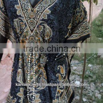 Long printed ethnic Polyester fabrics Night Gowns made in jaipur india china polyester gowns indian suppliers of gowns Beautiful