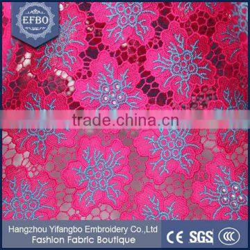 Hot Selling Floral Pattern High Quality Cupion Lace Fabric For Woman Dress photo-2