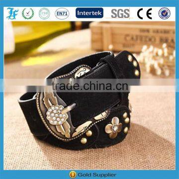 flower decorated ladies cow hide ladies belt china zhejiang