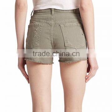 2015 Women Fashion Green Denim Twill Board Shorts Jean Chino Shorts SYA15319 photo-2