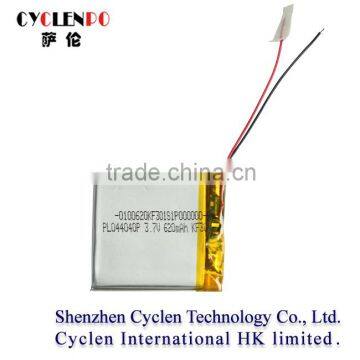 044040 lithium polymer battery 3.7v 620mah rechargeable li ion polymer battery