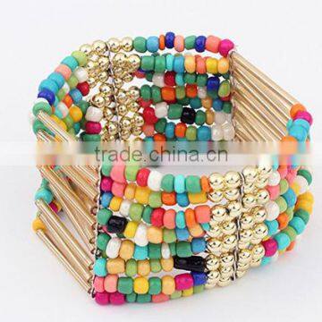 CZ88621 Fashion Bohemia style colorful beared bracelet