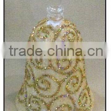 Decorative Golden Hanging Glass Bell with Line Patterns