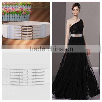 New Arrival Women Waist Belts Top Quality Elastic Lady Belt With PU Leather Ending