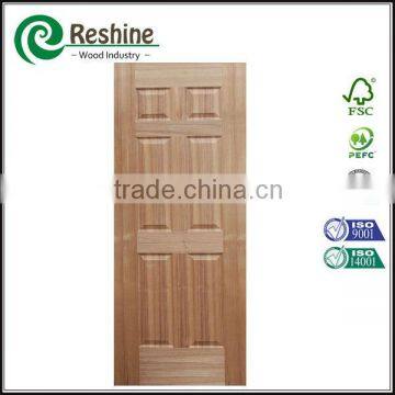 6 panel hdf veneer teak wood door design