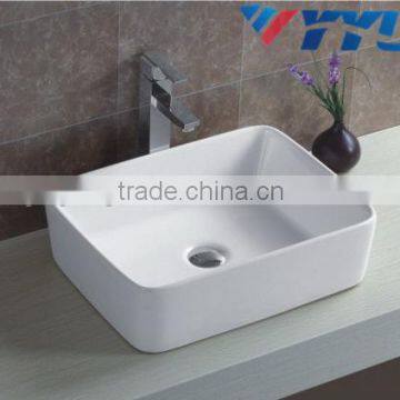 new desigh squre ceramic basin bathroom white square single hole art basin hot sale cheap price wash basin YB007