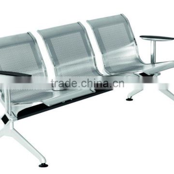 Popular office reception waiting chairs/stainless steel waiting seat with arms