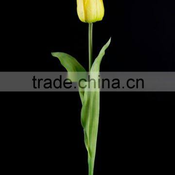 61 cm PVC Real Touch Tulip Spray With 3 Leaves Artificial Flower photo-5