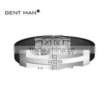 New trends high quality 316l stainless steel fashion men bracelets jewelry cz used