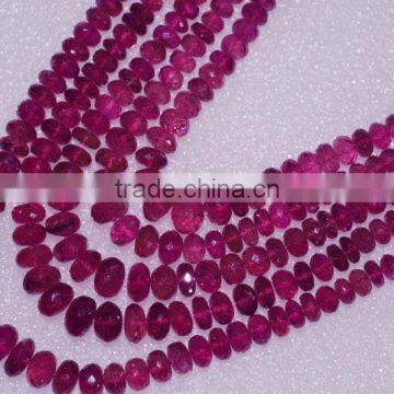 Pink Tourmaline Faceted Rondell 5 Strand Necklace photo-3