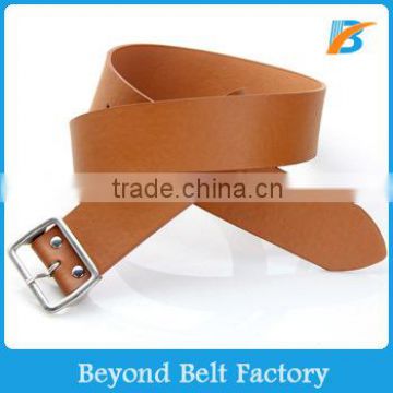 Men's Tan Color Solid Leather Jeans Belt