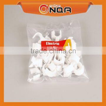 Electrical Plastic Wall Circle Cable Clip Holder Clips With Nail 1'' 25mm photo-5