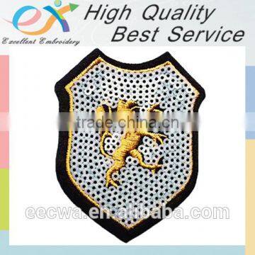factory custom iron-on sequins embroidery badge