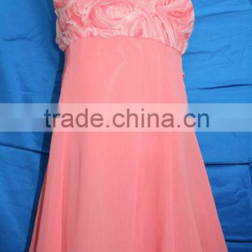 Sleeveless round neck crape fashion girl dress