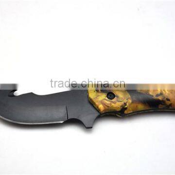 Military knife tactical assist knife with wood handle