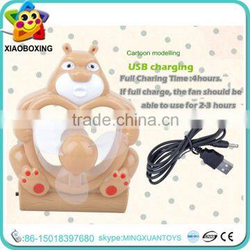 Cartoon Bear Design Mini Usb Rechargeable Electric Table Fan Toys for Sale