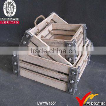 distressed antique wine wooden baskets