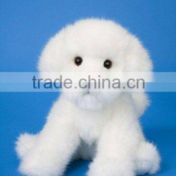 PUFF BALL BICHON PUP white stuffed dog