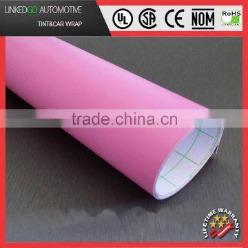 Fashionable car accessories Pink 1.52*30M Wholsale vinyl sticker Matte film car wrap