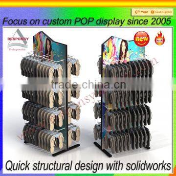 Custom floor standing mounting pictures slipper display shelf