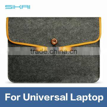 Luxury 11" 13" 15" Damage Resistance wool felt Laptop Case Bag For Universal Laptop Tablet Case Sleeve With Leather Edge