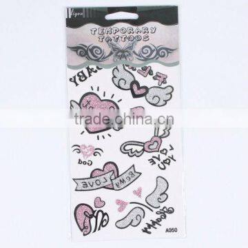 eco-friendly temporary body arts tattoo sticker stick on body