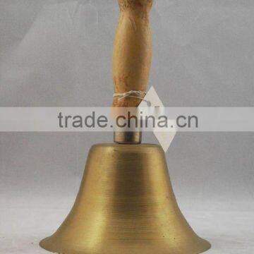 7.4''Brass hand bell with woonden handle A3-225 for celebration as noise maker(E225 )