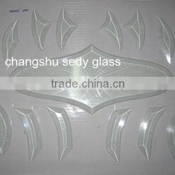 clear bevel glass in different designs 1mm,2mm,3mm edge thickness