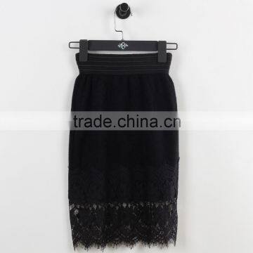 F5S43022 New Arrival Women Elastic Waistband Eyelash Lace Hem Skirts photo-6