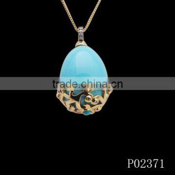 fashion jewelry gold plating Oval Egg Pendant