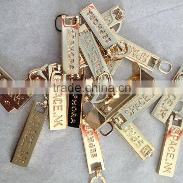 High-end electroplating pale gold zipper head pull zipper puller plating processing