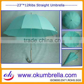 23"*12 ribs umbrella, U shape ribs umbrella