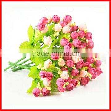 Decorative artificial table flowers/newest rose flower bouquet