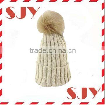 Woman's Real Raccoon Fur Pompom Knitted Slouchy Hat Beanies Cap photo-6