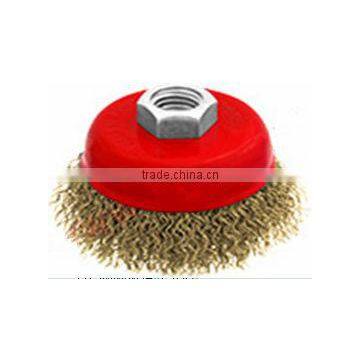 Bowl cup brush, crimped wire