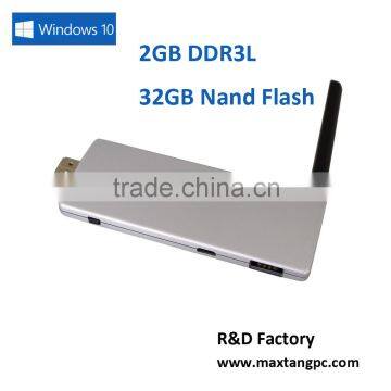 Popular well-performed wifi TV dongle box dongle compute stick with windows 10 2gb ddr3l 32gb flash hdmi bluetooth 4.0 wifi