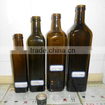 Dark Green Square Glass Olive Oil Bottle 250ml, 500ml, 750ml and 1000ml