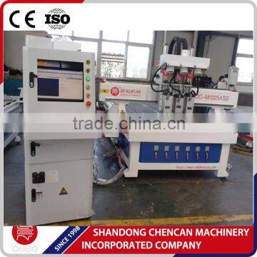 three workstage furniture CNC router machine with ratating spindle