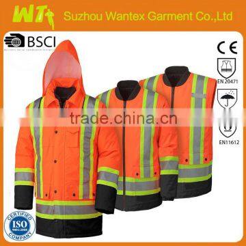 Hi vis reflective safety waterproof work wear 5 in 1 warm work jacket