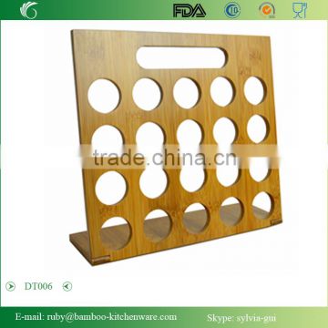 DT006/Bamboo Wood Spice and Peper Shakers Rack Wall Stand Holder Easy Caring