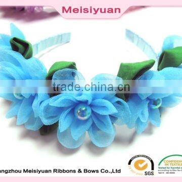 Blue Flowers Hair Accessories, Girl's Headband, Birthday Present Hair Flowers