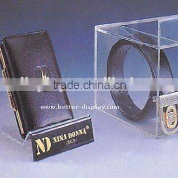 custom clear acrylic leather belt display stand